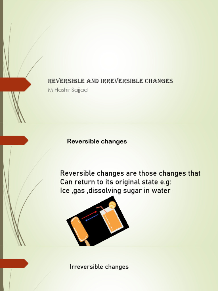 Reversible and Irreversible Changes | PDF