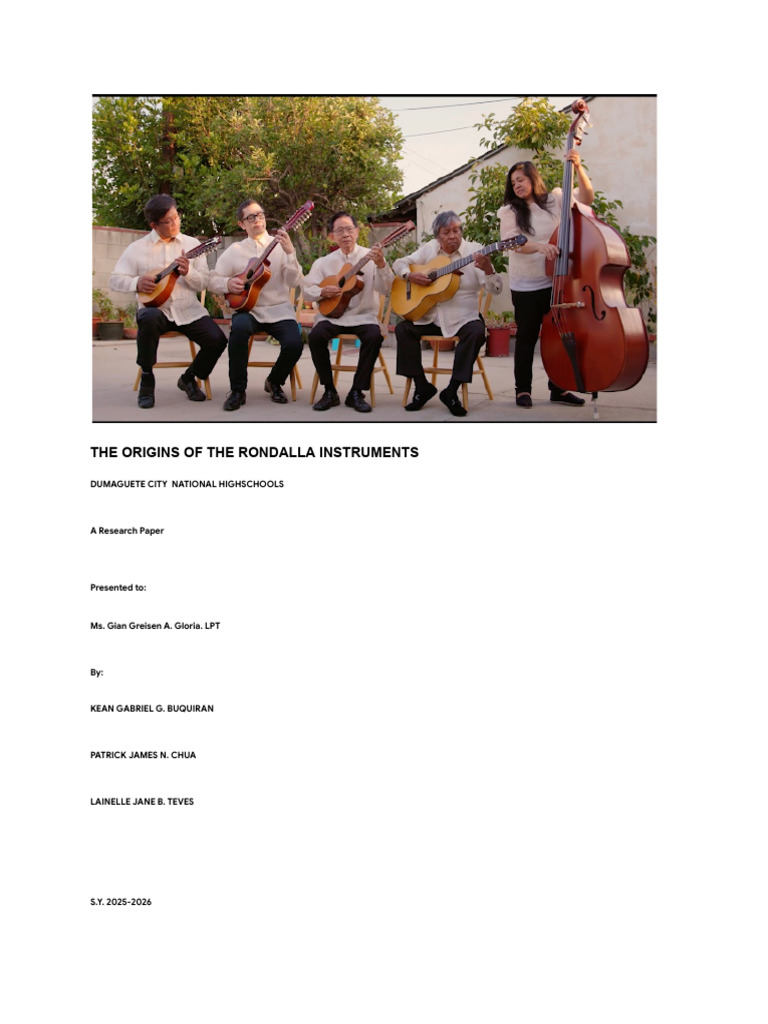 The Origins of the Rondalla Instruments | PDF