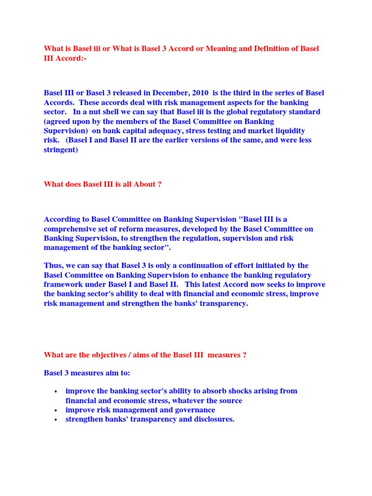 Basel III Accord: Key Features & Impact | PDF