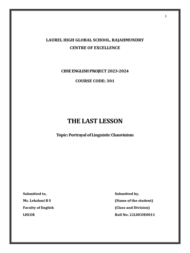 Sample English Project | PDF | Human Communication