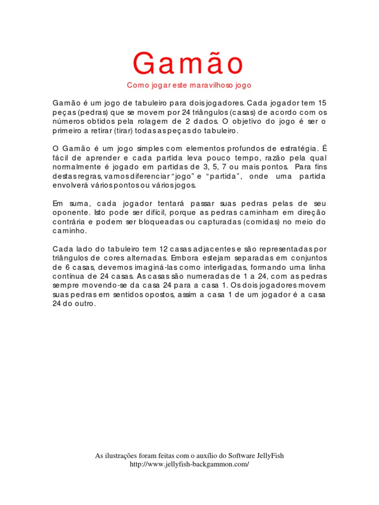 Regras Do Jogo de Gamão, PDF, Dados