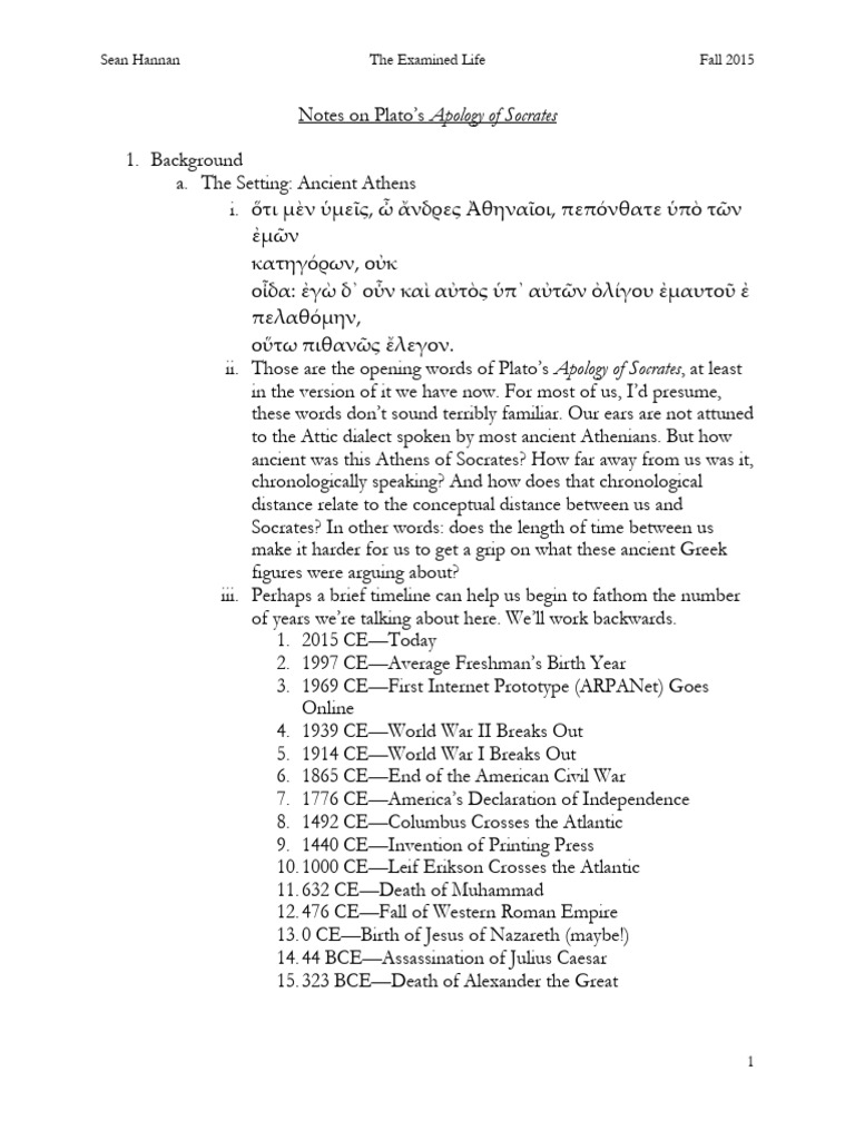 Platos Apology of Socrates - Note | PDF | Apology (Plato) | Socrates