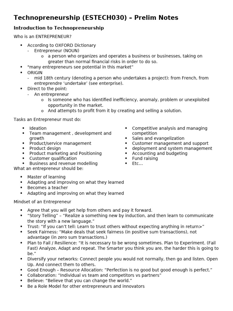 Technopreneurship - Prelim Notes | PDF | Space X Dragon | Solar City