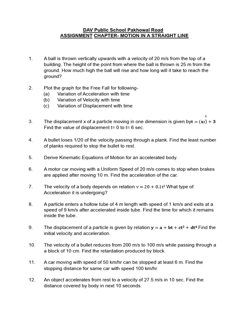 Ch3 Motion Straight | PDF