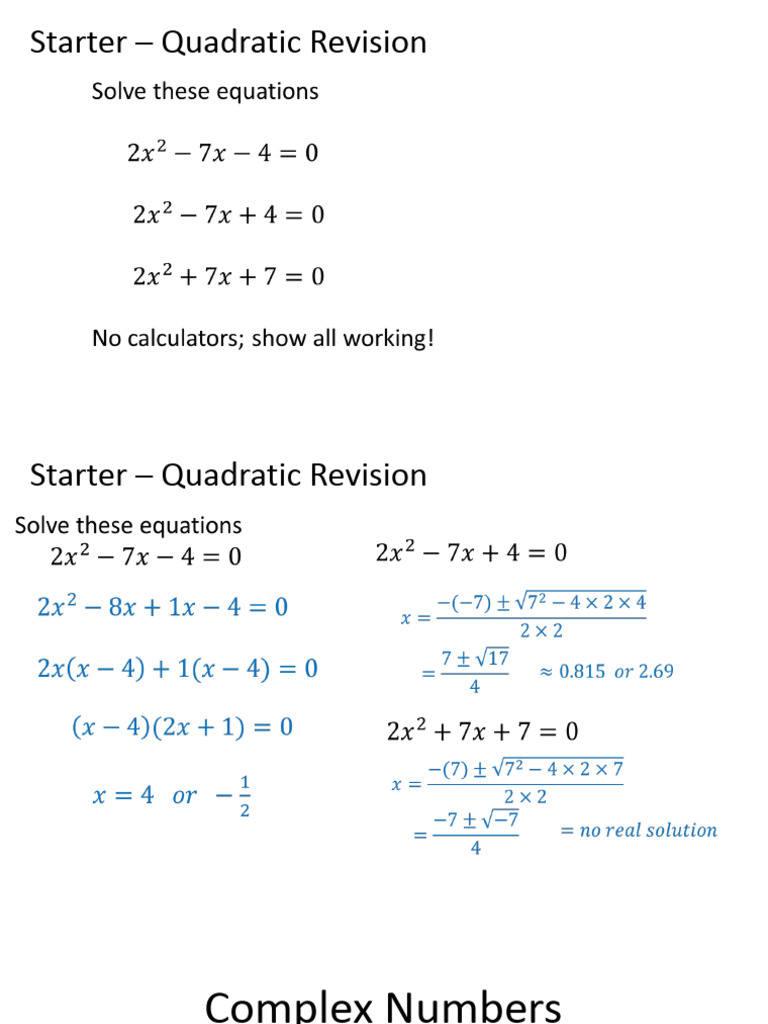 Complex Numbers Class Notes Part 1 | PDF