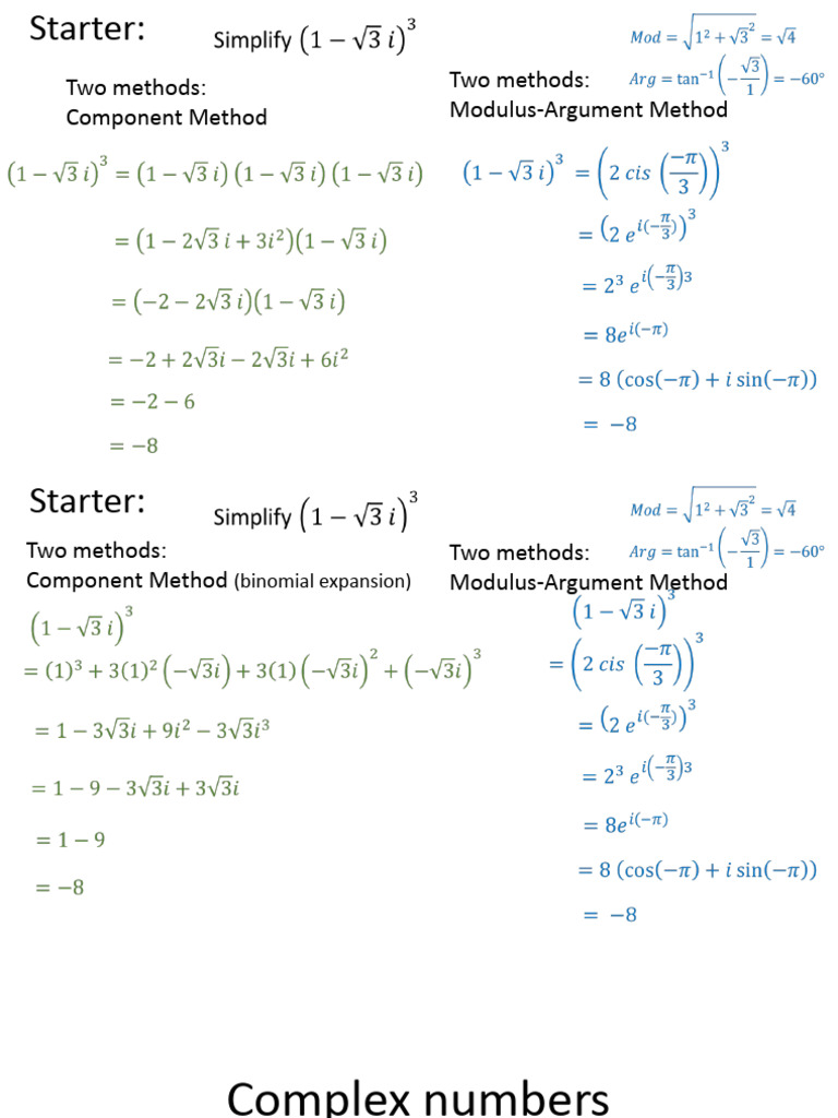 Complex Numbers Class Notes Part 2 | PDF