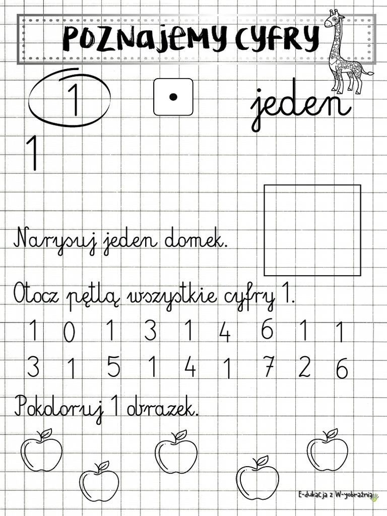 Poznajemy Cyfry - 1 | PDF