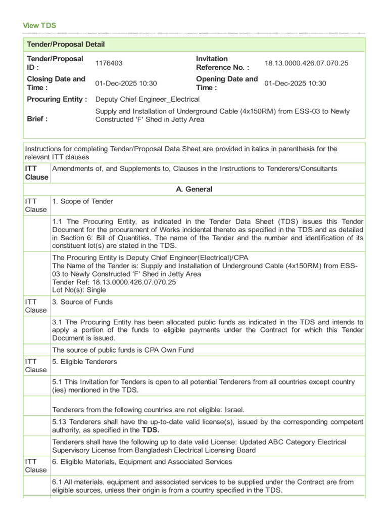 Section2_Tender Data Sheet (2) | PDF | Joint Venture