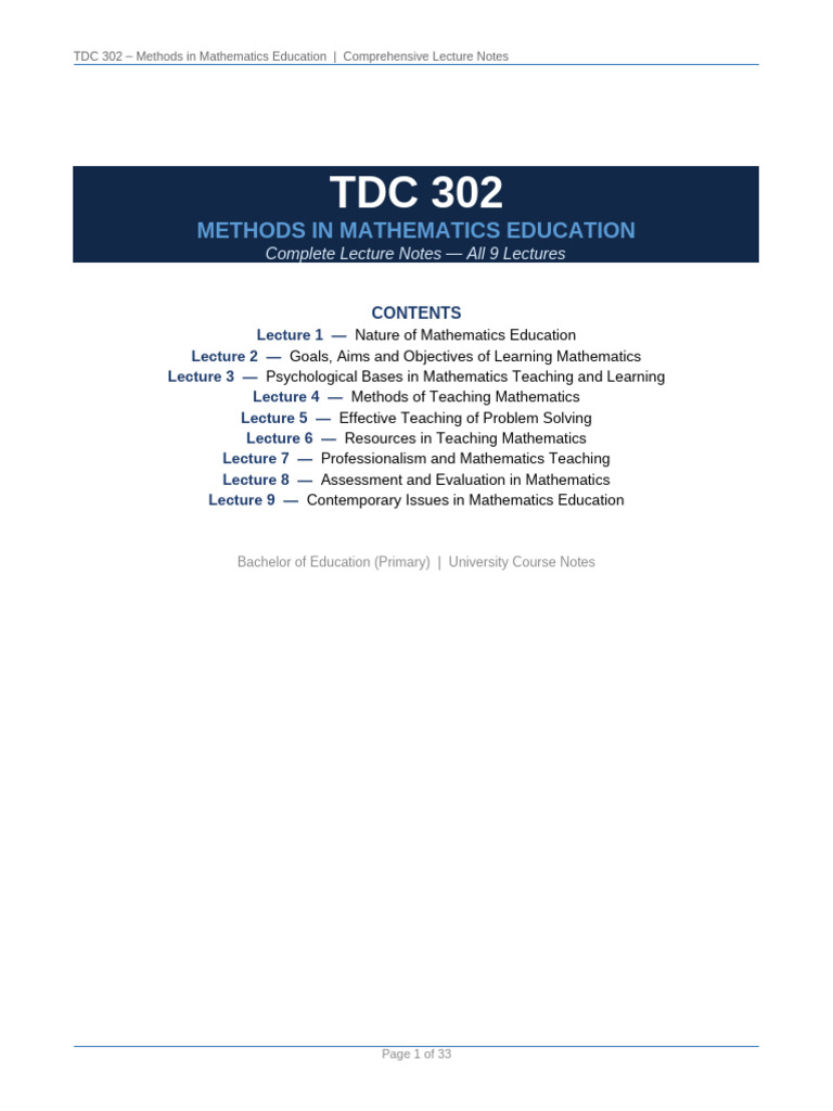 TDC302 Complete Lecture Notes | PDF | Mathematics | Constructivism ...