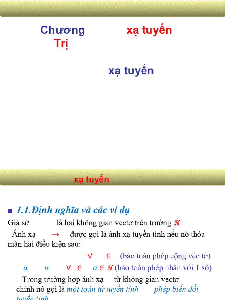 Chương 4- Anh xa tuyen tinh-Tri rieng va vector rieng | PDF