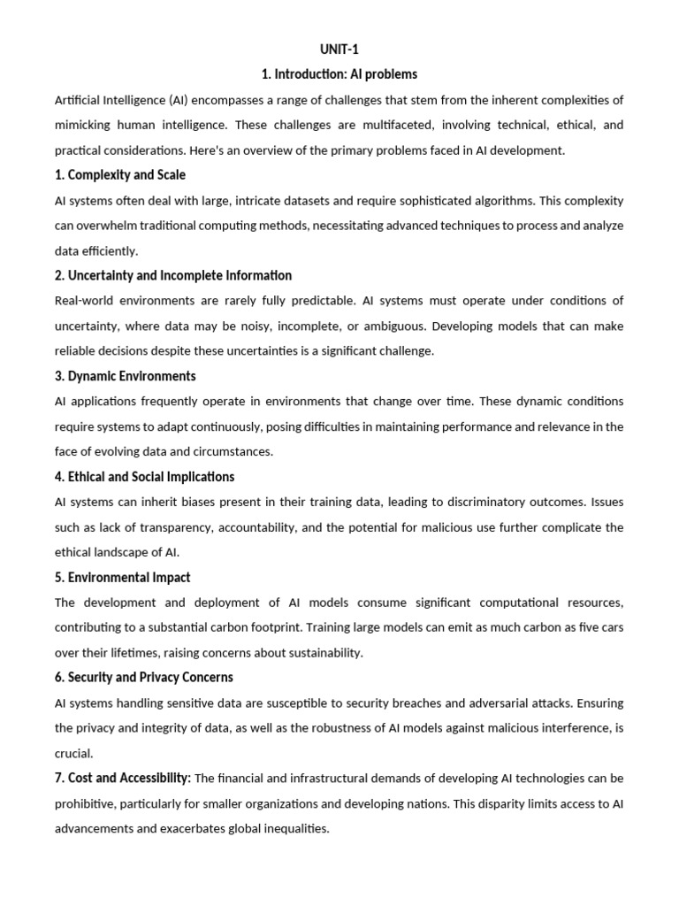 AI UNIT-1 | PDF | Artificial Intelligence | Intelligence (AI) & Semantics