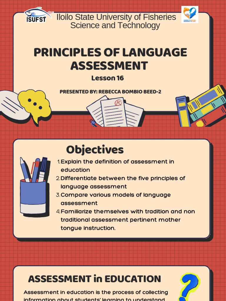 Lesson 16 Principles of Language Assessment (PED 2208) - 20260405 ...