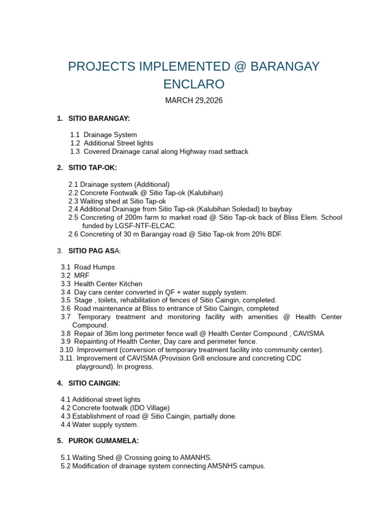 Projects Implemented | PDF | Civil Engineering | Buildings And Structures
