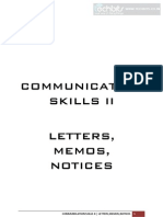 Communication Skills II - Letters, Memo, Notices