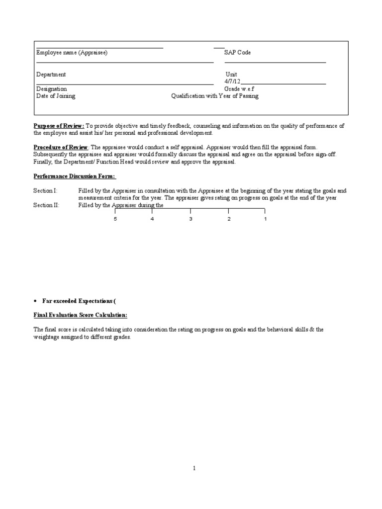 Employee Performance Review Process | PDF | Career & Growth | Finance ...