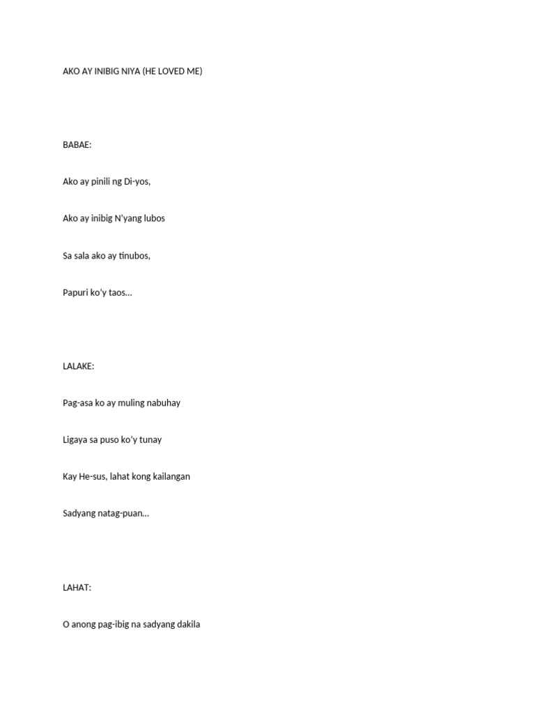 Ako Ay Inibig Niya | PDF