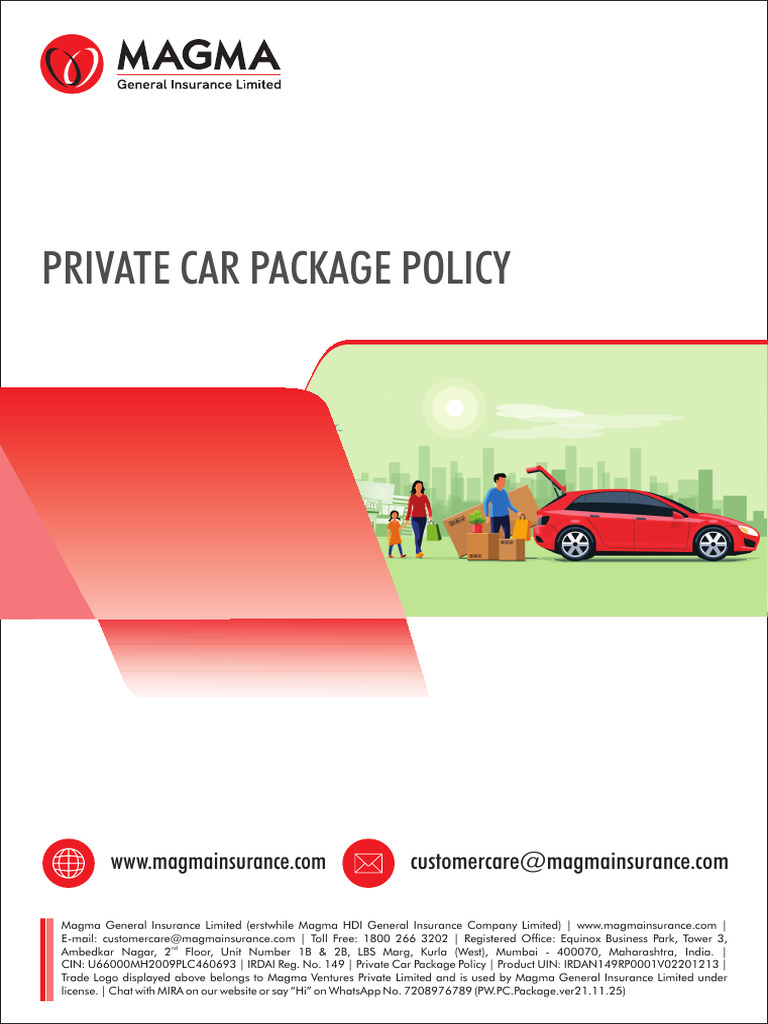 Policy Wordings - Private Car Package Policy (1) | PDF | Indemnity ...