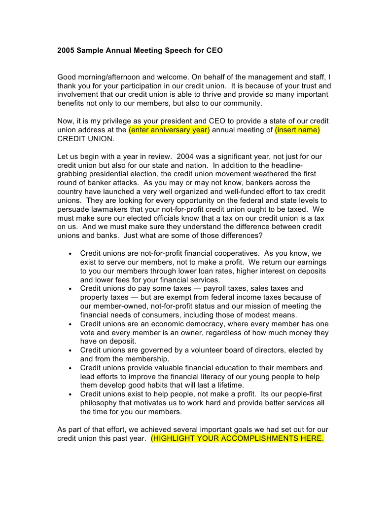 2005-sample-annual-meeting-speech-for-ceo-credit-union-banks