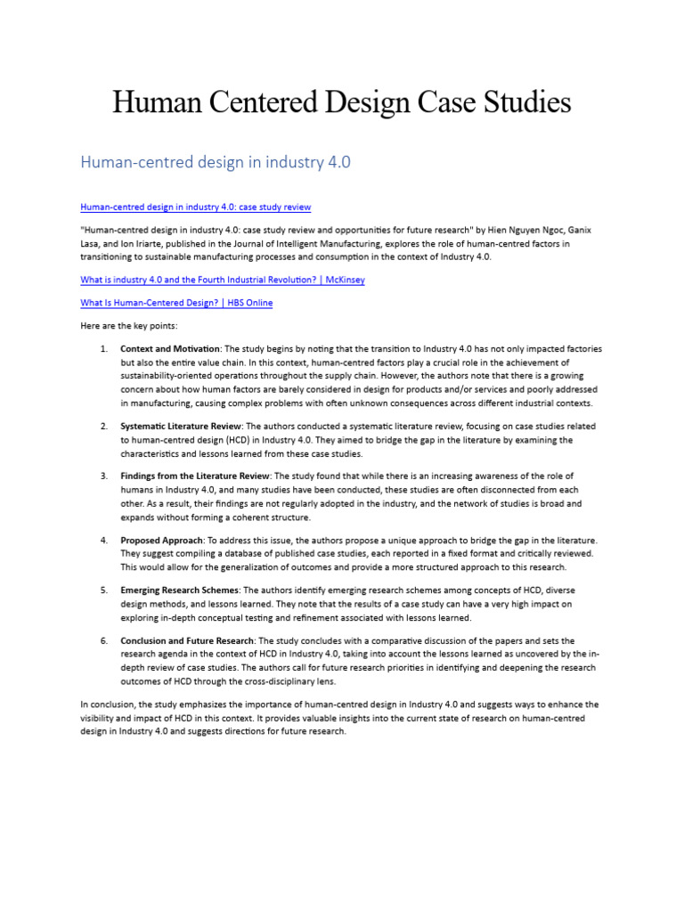 Human Centered Design Case Studies | PDF