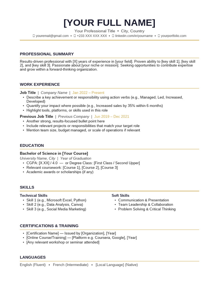 CV Template | PDF