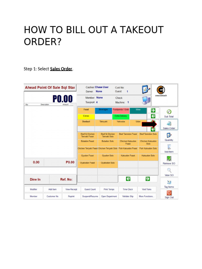 How to Bill Out a Takeout Order | PDF