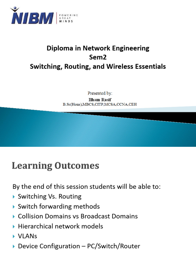 SRWE 1 Introduction and VLANs | PDF | Network Switch | Computer Network
