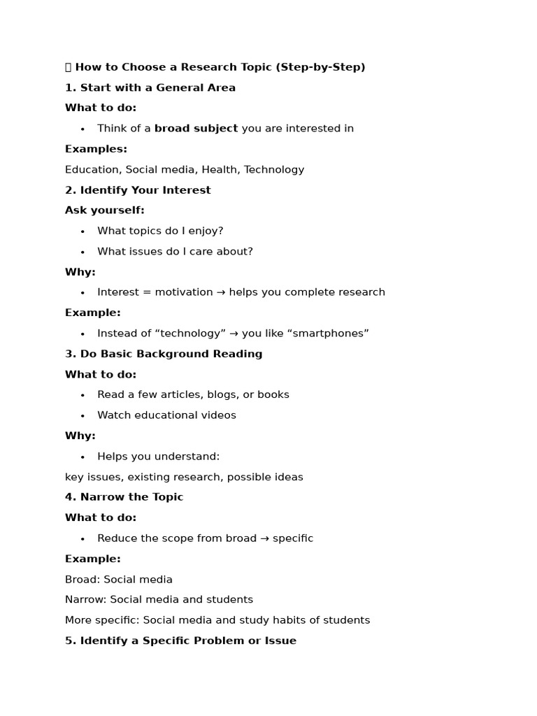 IGCSE-RM_ How to Choose a Research Topic | PDF | Cognition