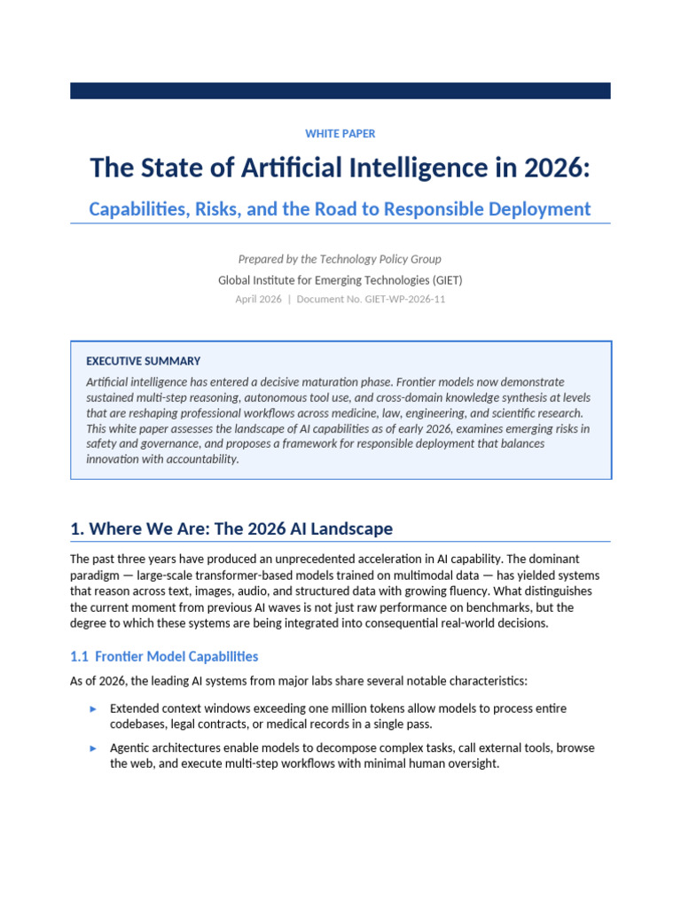 ai_state_whitepaper_2026 | PDF | Artificial Intelligence | Intelligence ...
