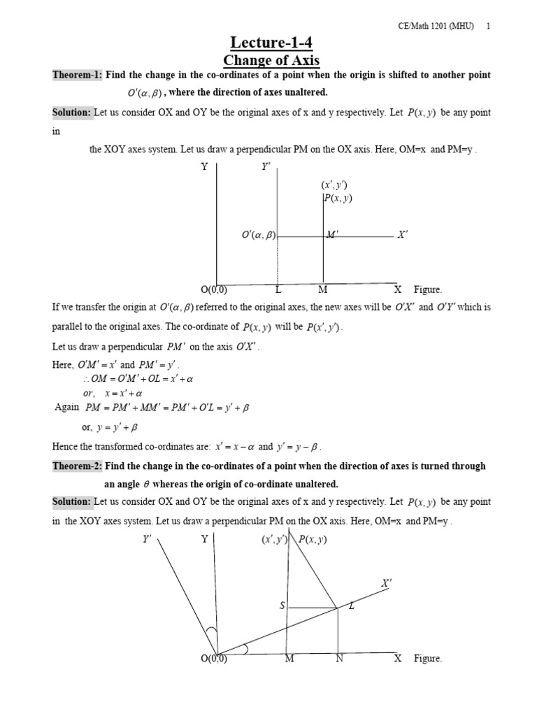 Lecture 1 4 Geometry 2D | PDF | Coordinate System | Cartesian ...