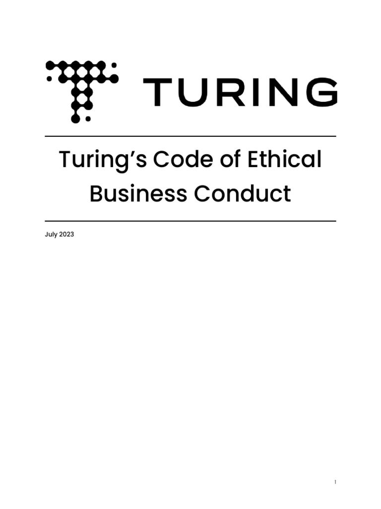 Turing - Code of Business Conduct and Ethics | PDF | Bribery | Trade Secret