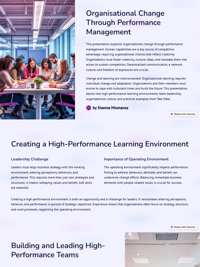 Organisational Change Through Performance Management | PDF | Leadership ...