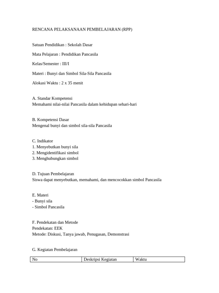 RPP Full Sempurna | PDF