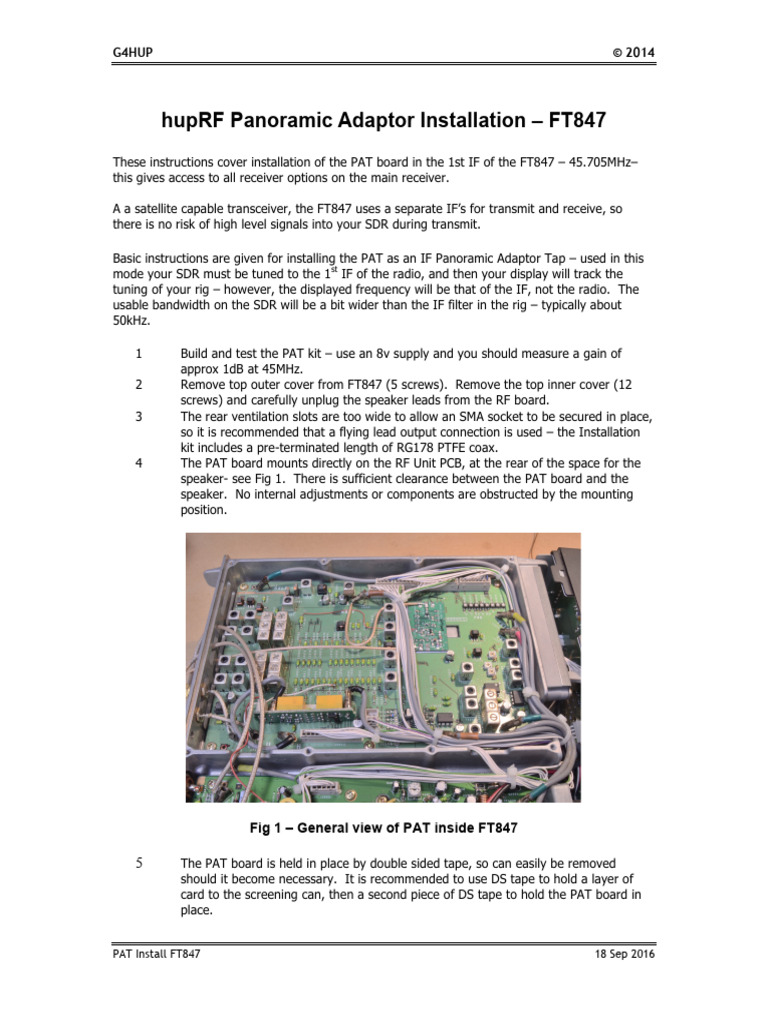 FT847-SDR-Installation | PDF | Software Defined Radio | Coaxial Cable