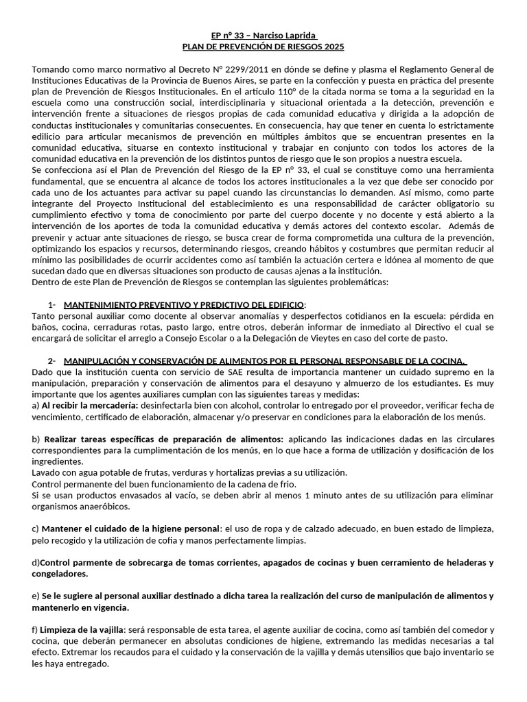 PLAN DE RIESGO 2025 EP 33 listo | PDF