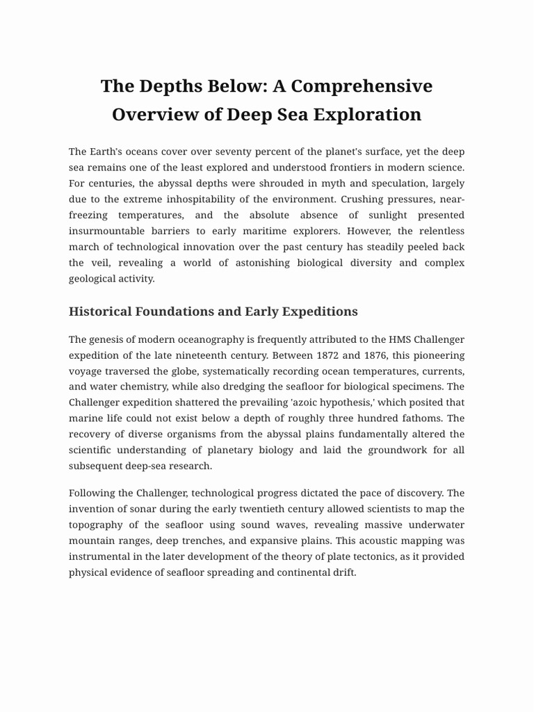 Deep Sea Exploration | PDF | Seabed | Hydrothermal Vent