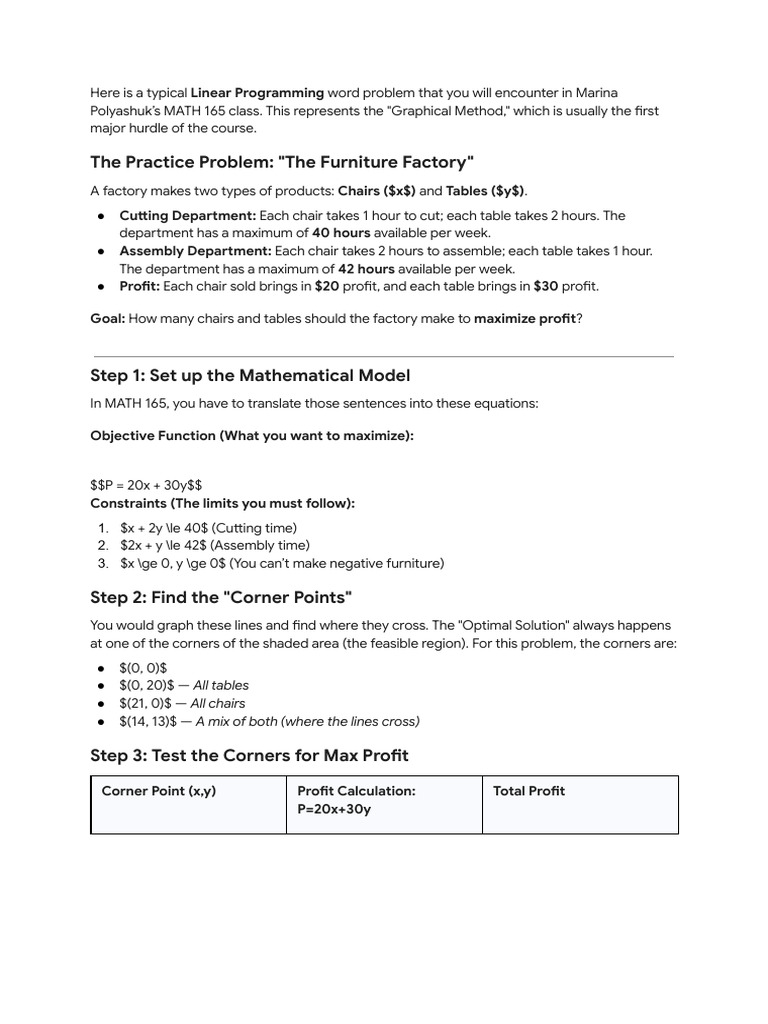Linear Programming Word Problem Solution | PDF | Mathematical ...