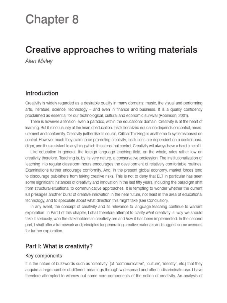 Week 3. Creative Approaches To Writing Materials | PDF | Creativity ...