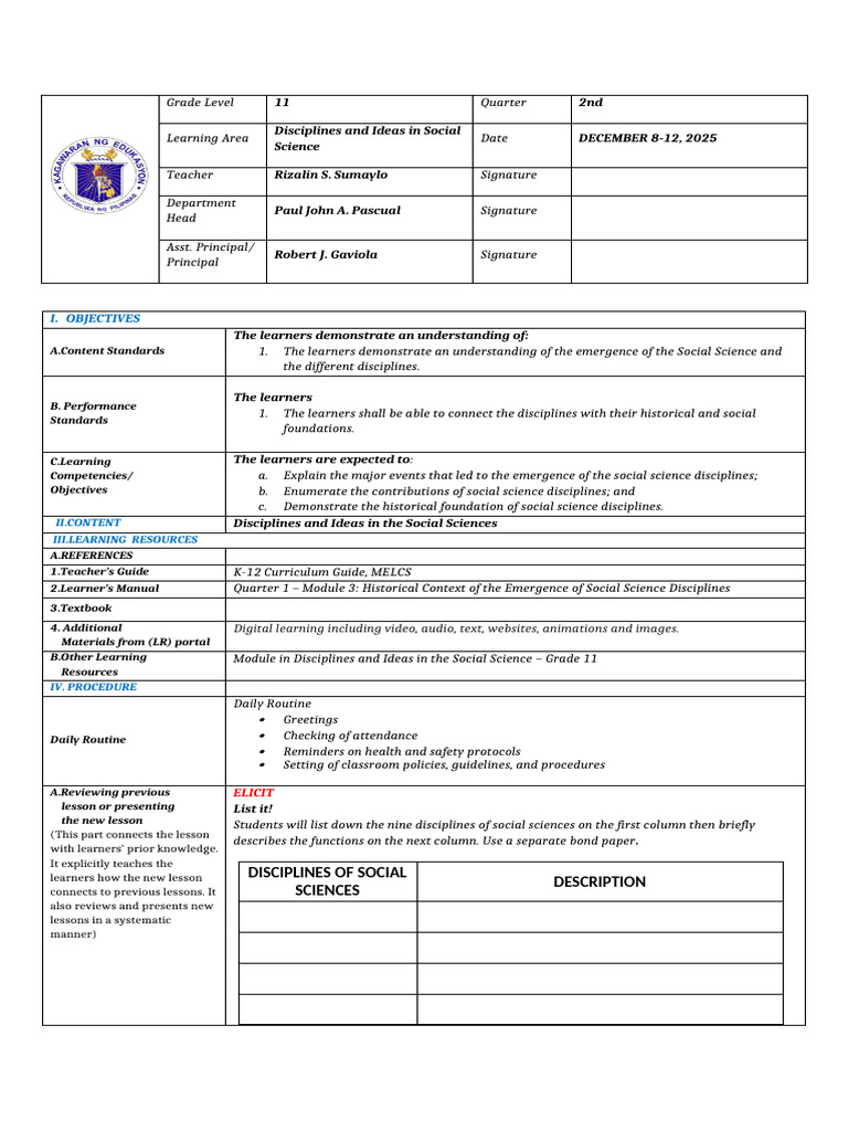 Lesson Plan 3 | PDF | Learning | Social Sciences