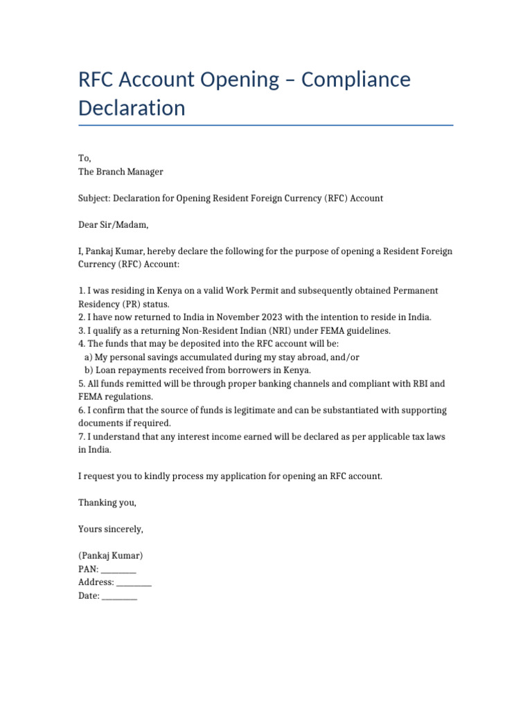 RFC Compliance Declaration | PDF