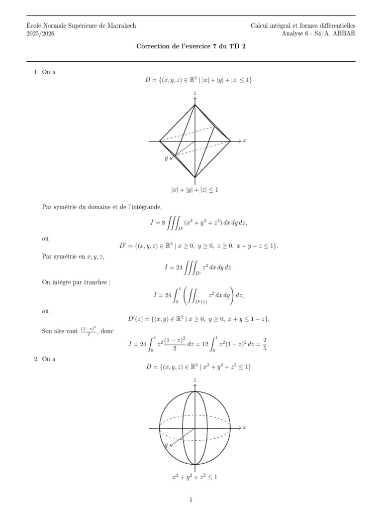 Correction de L'exercice 7 Du TD 2 | PDF | Mathématiques | Physique ...