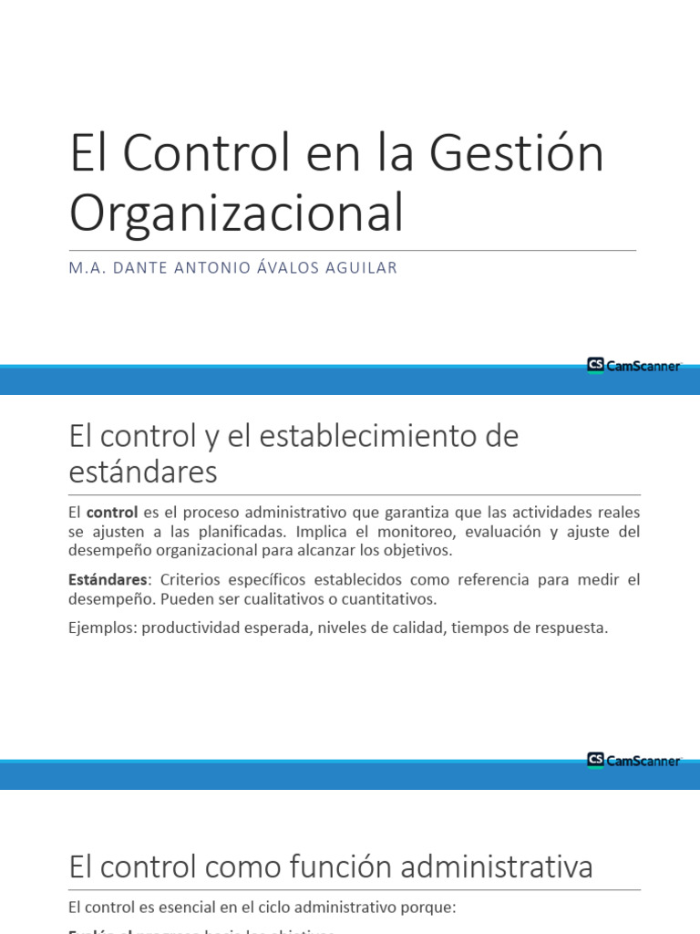 El Control en La Gestión Organizacional_46202216(1) | PDF | Calidad ...