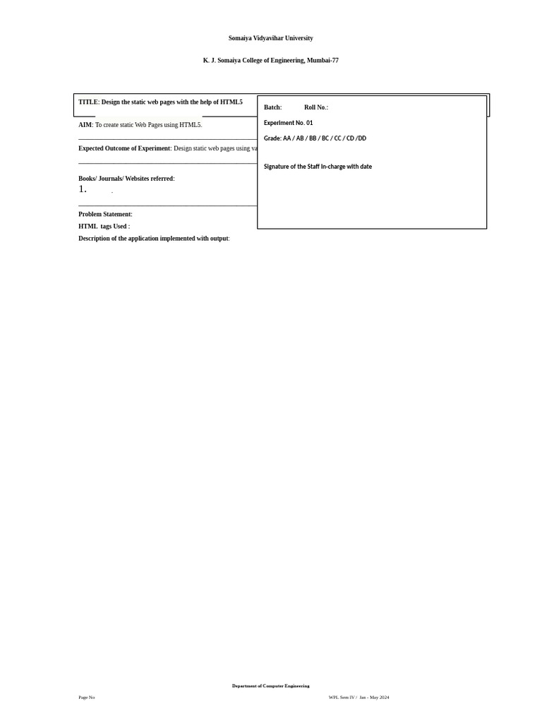 Expt 1 | PDF