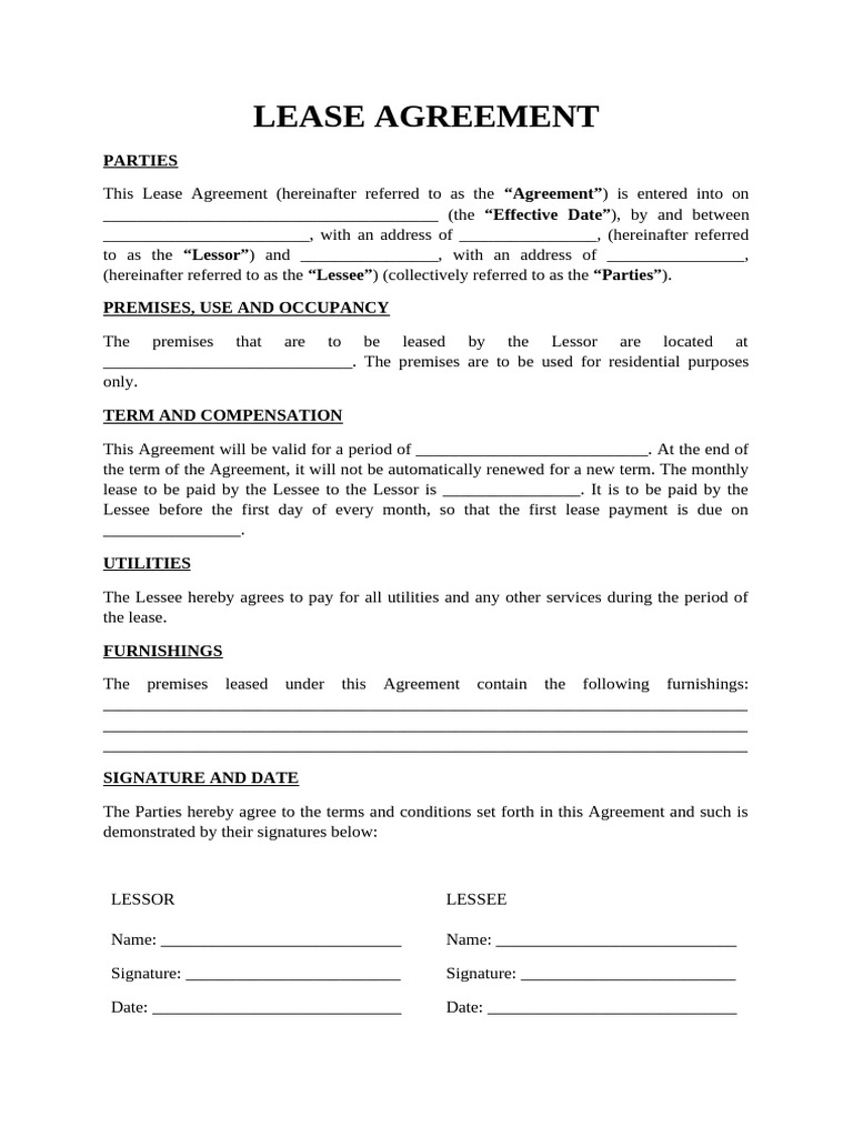 Lease Agreement [A4] | PDF