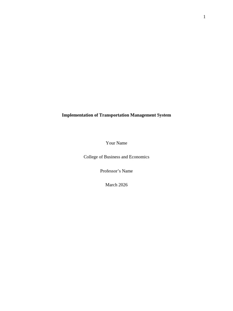 Implementation of Transportation Management System | PDF | Transport ...