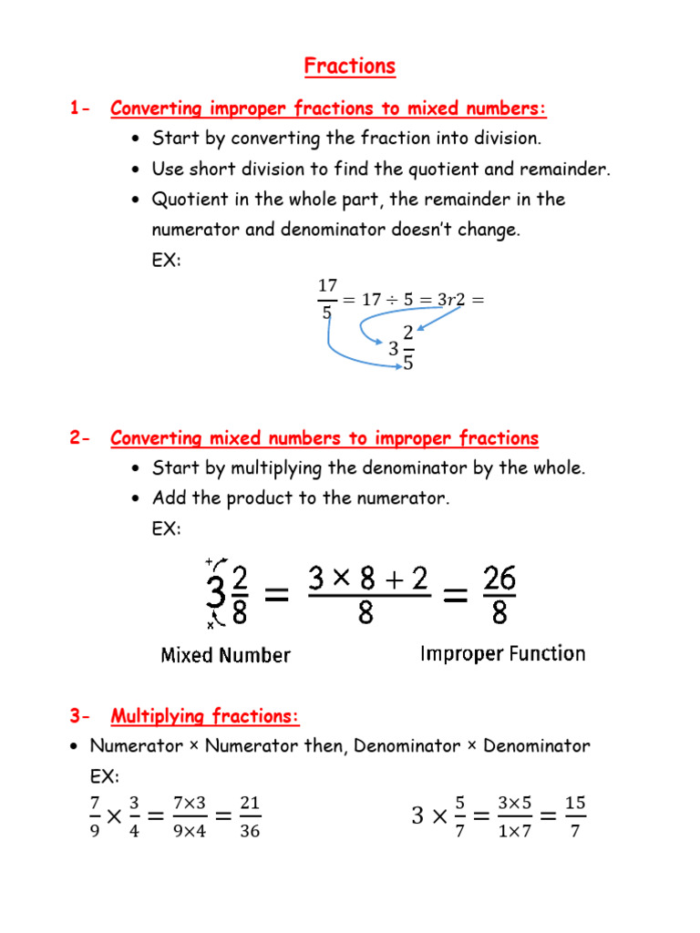 Fractions Notes3g4ZK | PDF