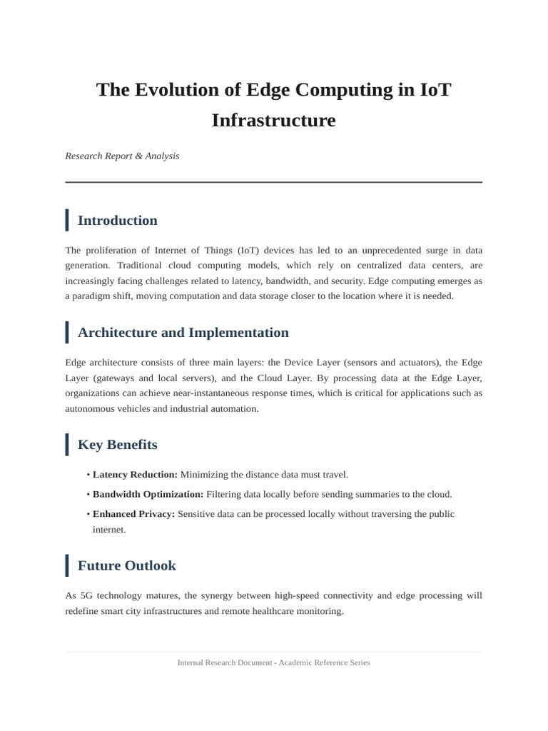 Edge Computing and IoT Infrastructure | PDF