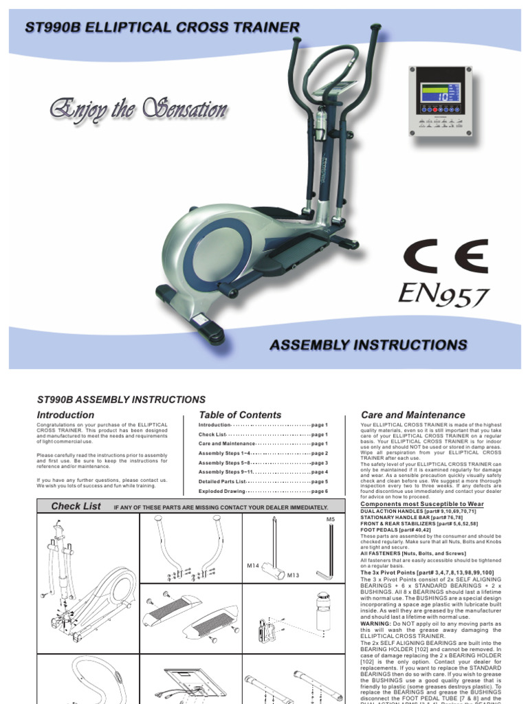 ST990 Assembly Instructions (1) | PDF | Screw | Bearing (Mechanical)