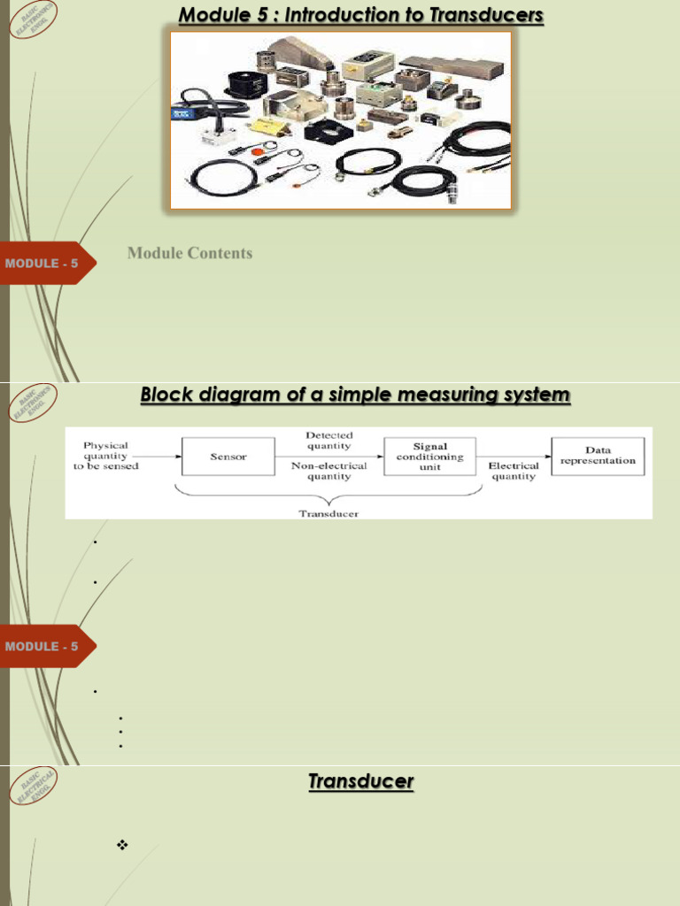 Module 5 Introduction to Transducer Sensor (1) | PDF | Transformer ...
