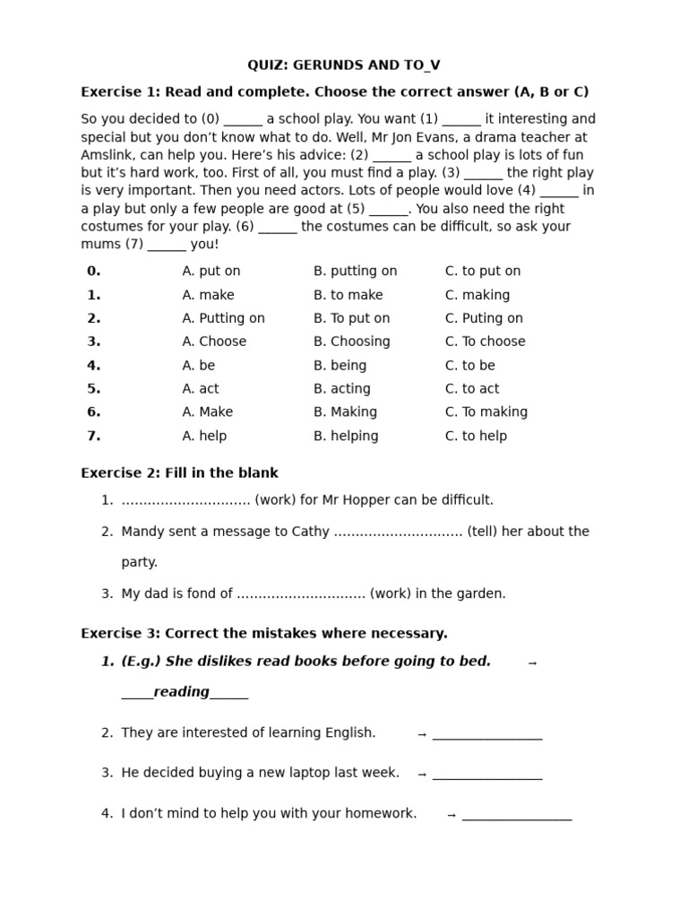 U9 L3 Gerunds and to V | PDF