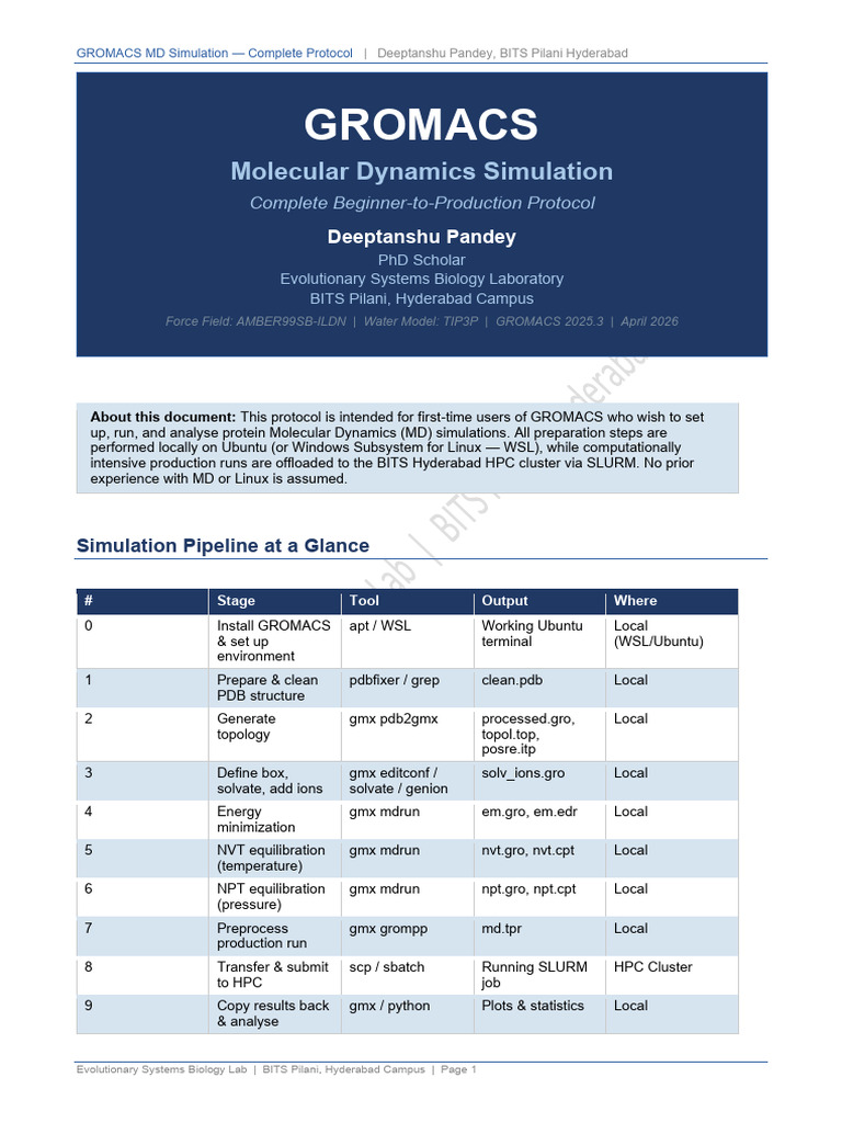 GROMACS Beginner Protocol | PDF | Directory (Computing) | Proteins